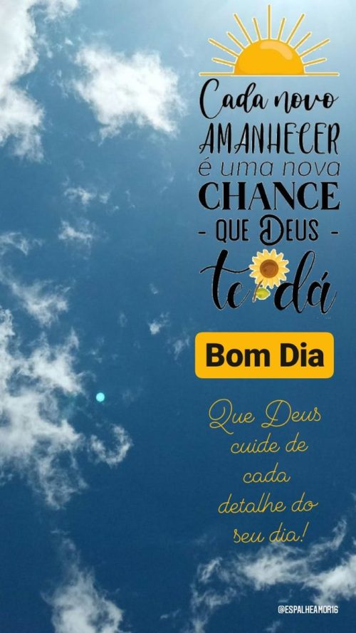 A cada dia é uma nova chance de recomeçar