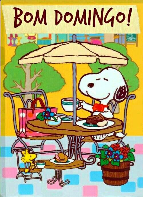 Figurinha de bom dia domingo Snoopy