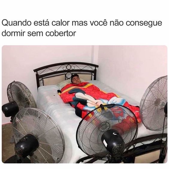 Meme sobre dormir no calor